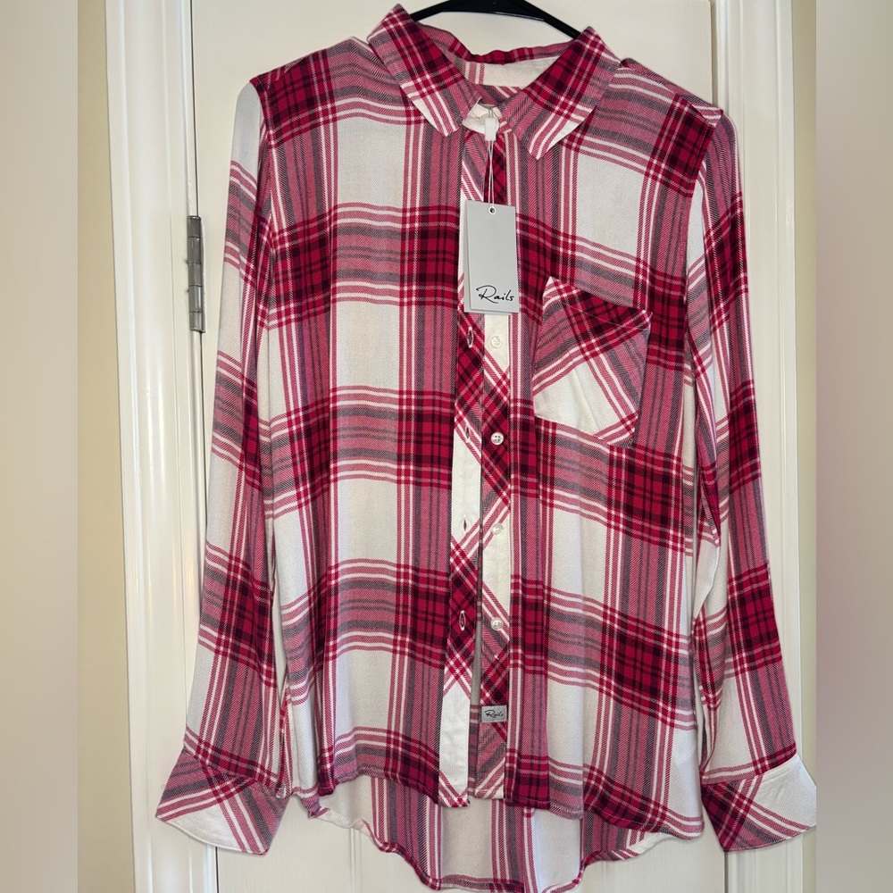 Rails Pink Plaid Button-Up Shirt
